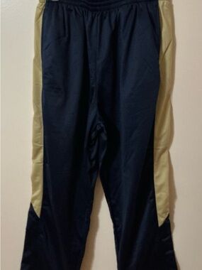 Augusta Sportswear Men's Navy Track Pants with Gold Side Panels Size Large New